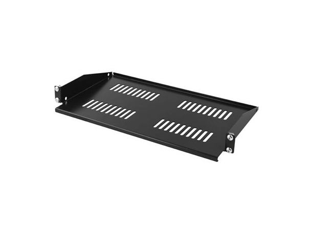 Rackhylle 1U Sort, for 19" montering 